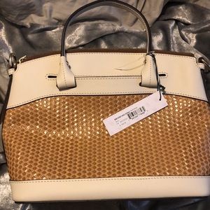NWT. Dooney and Bourke leather and wicker insight handbag